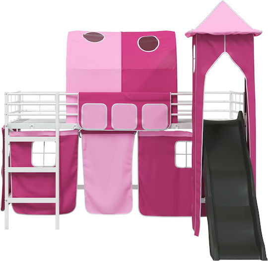 Kinderbett Hochbett Einzeln Fuchsie für Matratze 79.5x200cm