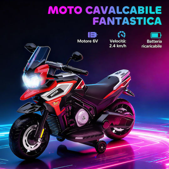 Kids Motorbike Inspired Electric 6 Volt Red