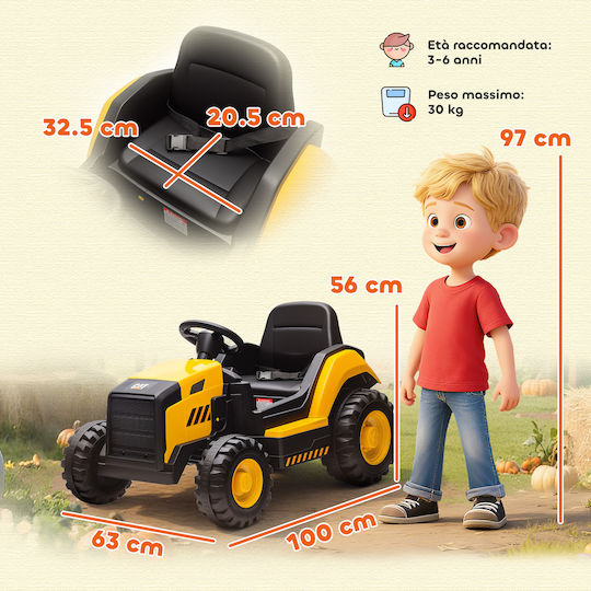 Παιδικό Τρακτέρ Ηλεκτροκίνητο 12 Volt Κίτρινο για 3+ Ετών