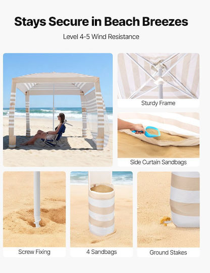 Vevor Strandmarkise Für 5 Personen Beige