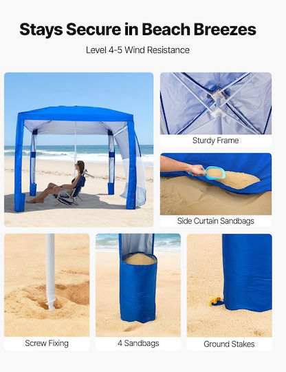 Vevor Beach Tent for 5 People in Blue