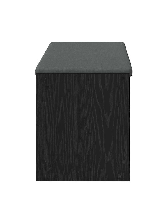 Έπιπλο Εισόδου με Παγκάκι Μαύρη Οξυά 100x38x46εκ.