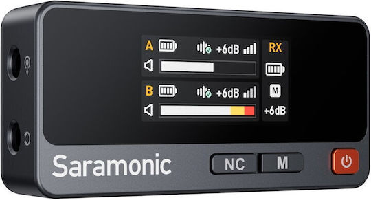 Saramonic Air-02 Set Wireless Microphone Πέτου, Clip On Journalistic in Gray Color