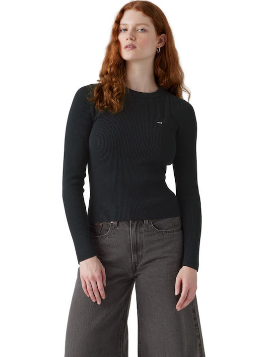 Bluza Damă Pulover Anthracite Night, Material Rib Negru