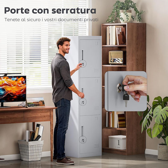 HomCom Μεταλλικό Ερμάριo 45x38x180εκ.