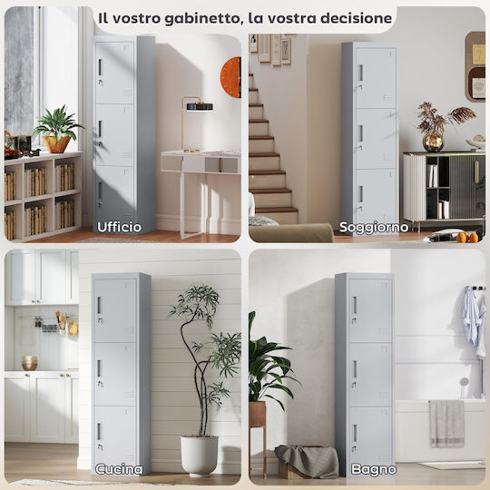 HomCom Μεταλλικό Ερμάριo 45x38x180εκ.