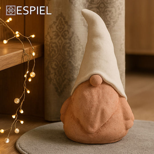 Espiel Christmas Ceramic Figure Dwarf White Height 15cm