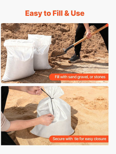 Vevor Trash Bags Reinforced by the Kilo for Rubble 66x40cm 50pcs Beige