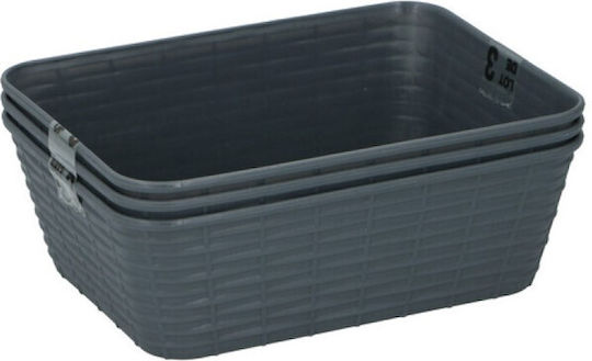 Aufbewahrungskörbe Plastik 4 Stück 18,7×14,6×6,4 cm S/3