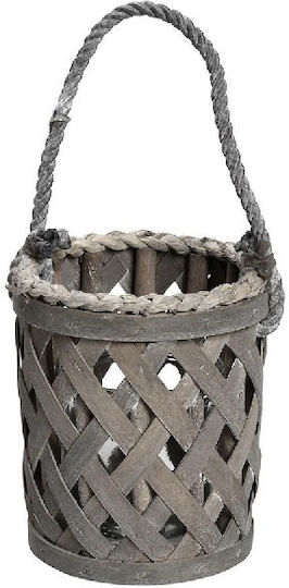 Espiel Laterne Hölzernes Gray 14x14x12cm 1Stück