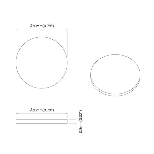 vidaXL Pătuțuri Rotunde cu autocolant și Diametru 20mm 2buc 864635