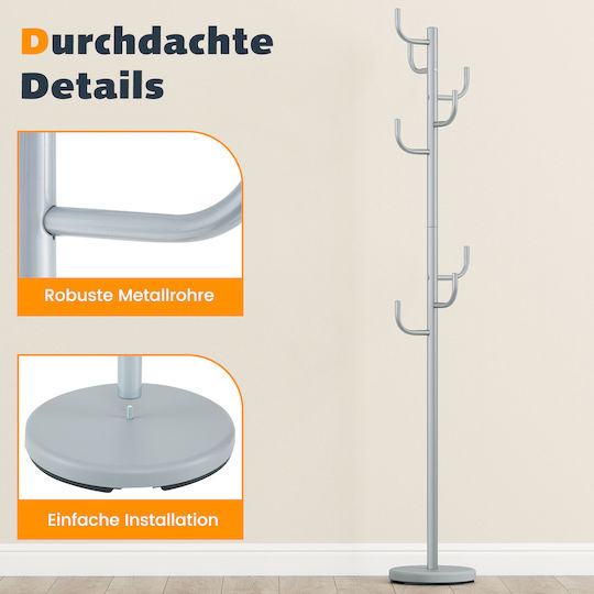 Costway Metallic Coat Rack Silver 175cm