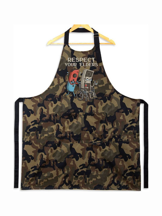 Koupakoupa Respect Your Elders Ποδιά Κουζίνας Πράσινη 31.5x20cm KP_32649_apron-army