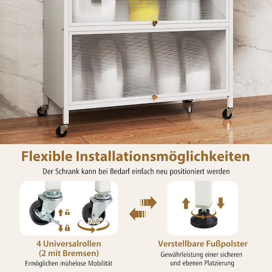 Costway Kitchen Trolley Metallic