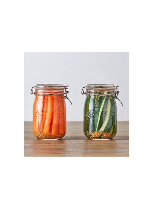 KIlner Vase for Tea with Airtight Lid Glass Transparent 1000ml