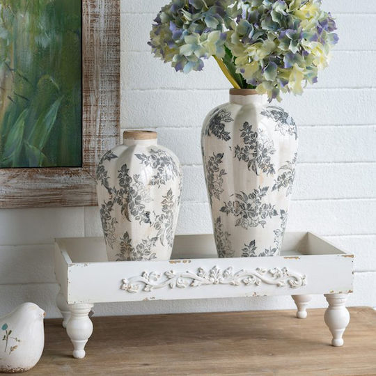 Artekko Decorative Vase Aging White 20.5x20.5x34.5cm