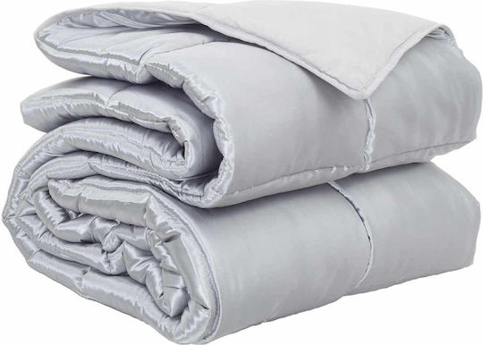 vidaXL Coverlet Single from Polyester Silver 135x220cm
