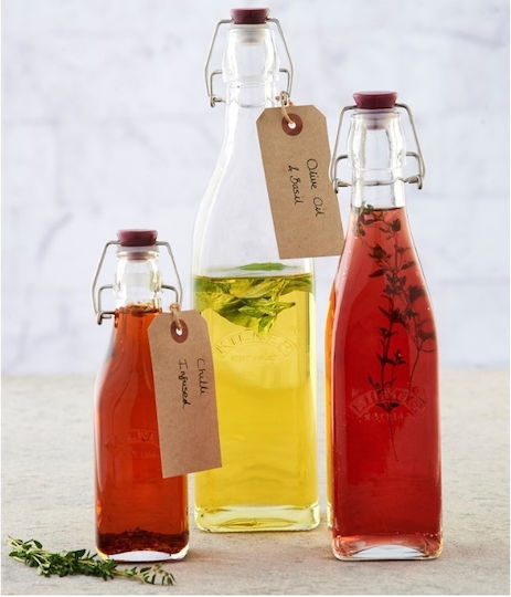 KIlner Μπουκάλι Νερού Γυάλινο με Κλιπ Διάφανο