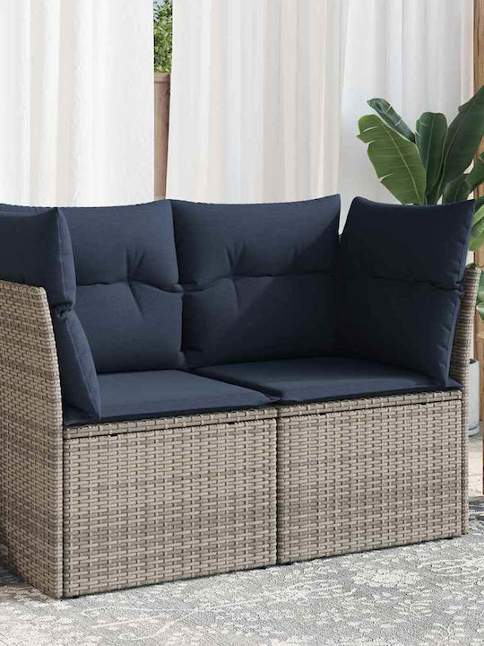 Zweisitziges Sofa Außenbereich Rattan mit Kissen 62x62x69cm