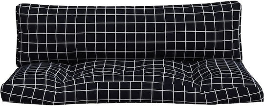 vidaXL Waterproof Bench Cushion for Pallet with Backrest Oxford Black 2 Pieces 110x50cm