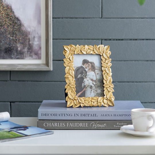 Artekko Plastic Photo Frame with Gold Frame