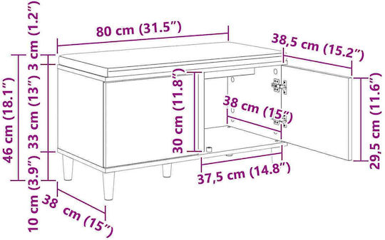 Eingangsmöbel mit Bank 60x38x46cm