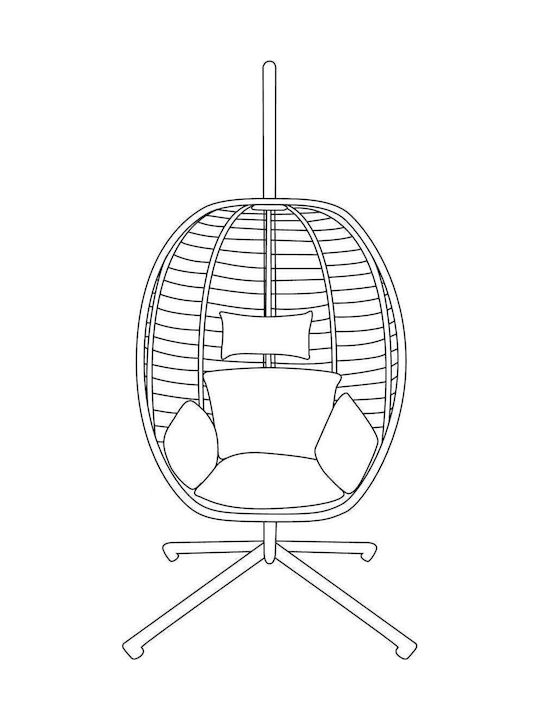 Nest with Base Rattan W104xD100xH197cm Multicolored