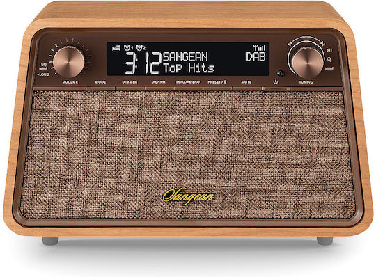 Sangean WR-201D Retro DAB+ mit Bluetooth und USB Vintage Natural Cherry