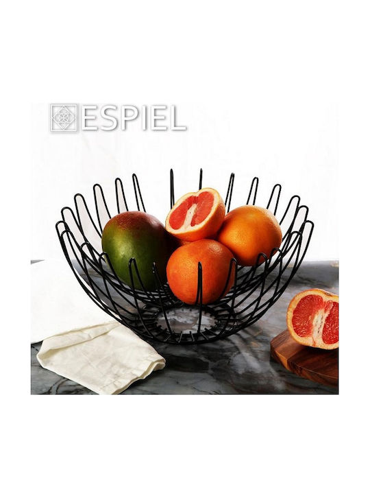 Espiel Fruit Bowl Metallic Black 28.5x28.5x25cm