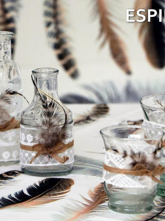 Espiel Feather Candle Holder suitable for Tealights Glass in Transparent Color 7.5x9x9cm 1pcs