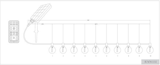 Trio Lighting Solar Light with Warm White Light 2700K