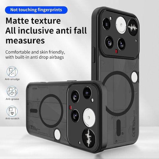 Halbtransparent Umschlag Rückseite Kunststoff Schwarz (Nothing Phone (3))