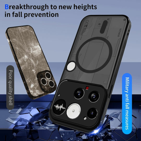 Halbtransparent Umschlag Rückseite Kunststoff Schwarz (Nothing Phone (3))