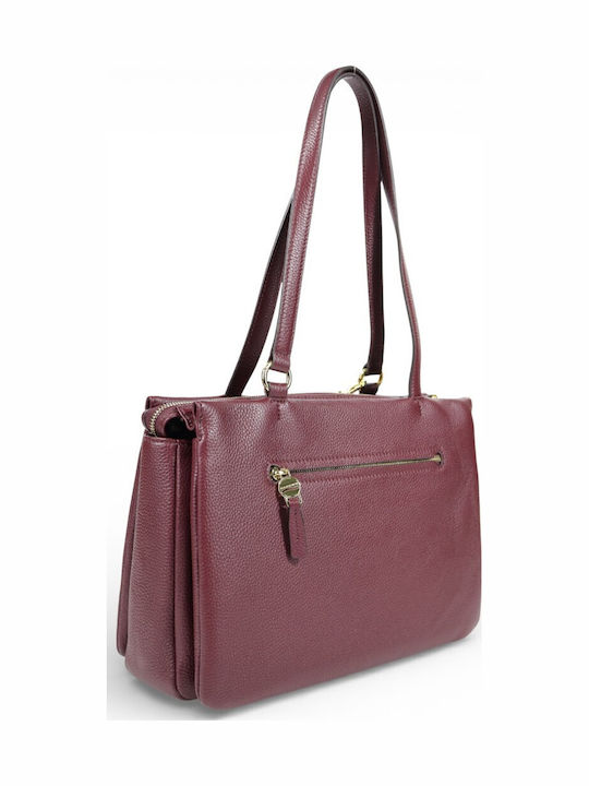 Leather Women's Bag Shoulder Burgundy