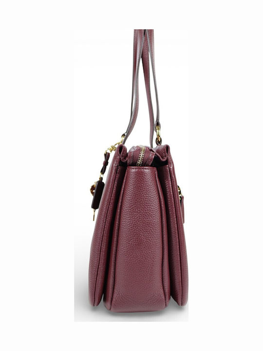 Leather Women's Bag Shoulder Burgundy
