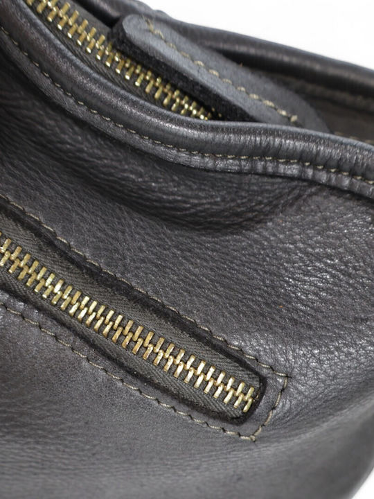 Leder Damentasche Schultertasche Schwarz