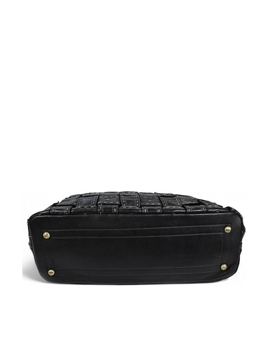 Leder Damenhandtasche Schulter / Handtasche Schwarz