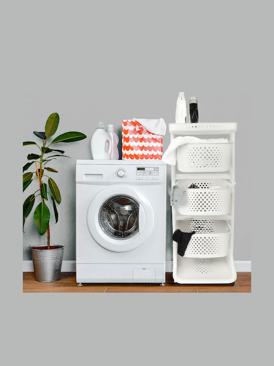 Bakaji Plastic Kitchen Trolley 3 Tiers White 44x29x112cm