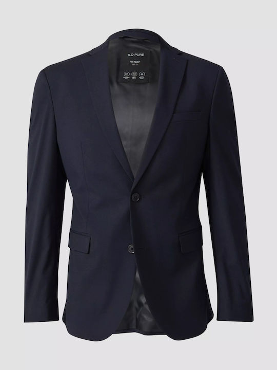 Ανδρικό Σακάκι με Στενή Εφαρμογή Dark Navy