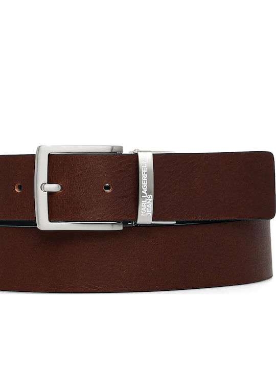 Men's Belt Leather Double Sided Brown