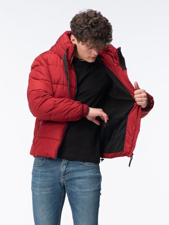Winter Jacket Puffer Windproof Red