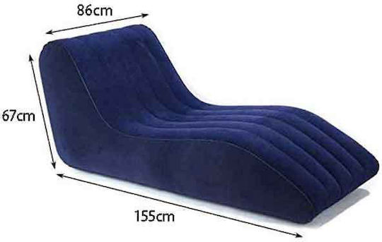 Inflatable Single Sleeping Mattress 155x86x67cm Blue