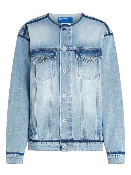 Lang Damen Jeansjacke Blue