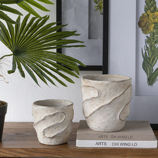 Artekko Cement Κασπώ Τσιμεντένιο Μπεζ 18x18x18εκ. 2τμχ