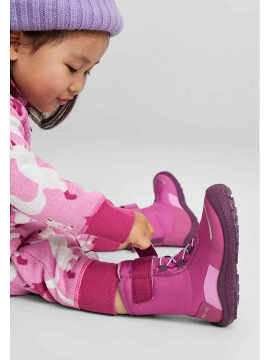 Kids Boots with Hoop & Loop Closure Purple
