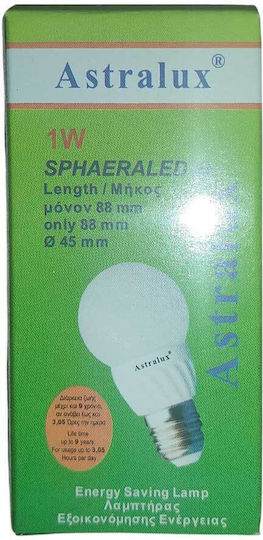 Astralux Λάμπα LED 1W για Ντουί E27 και Σχήμα G45 RGB