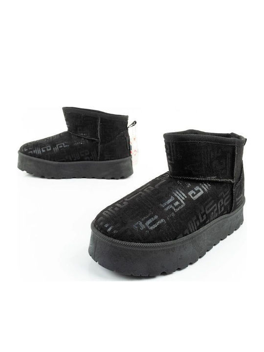 Women's Ankle Boots Platform & Fur Black
