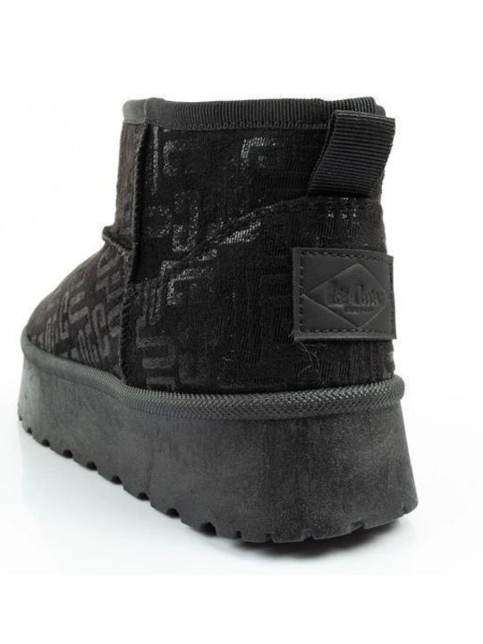 Women's Ankle Boots Platform & Fur Black