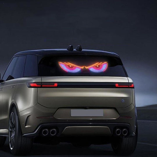 Car Sticker Dynamic Demon Eye Usb Mounted In Car Indicator Led Light Red Yellow+Blue