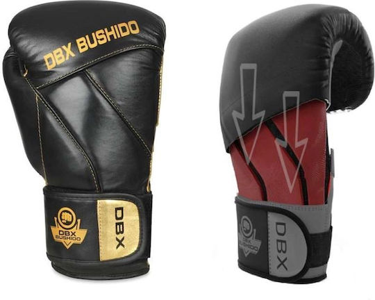 DBX Bushido Boxing Gloves Leather for Match Gold